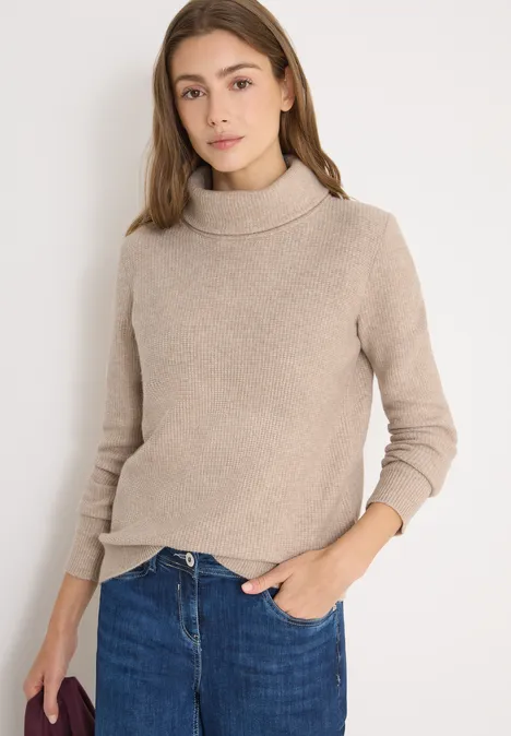 Strukturpullover sandalwood beige melange