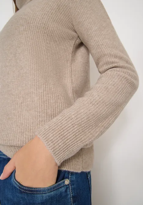 Strukturpullover sandalwood beige melange