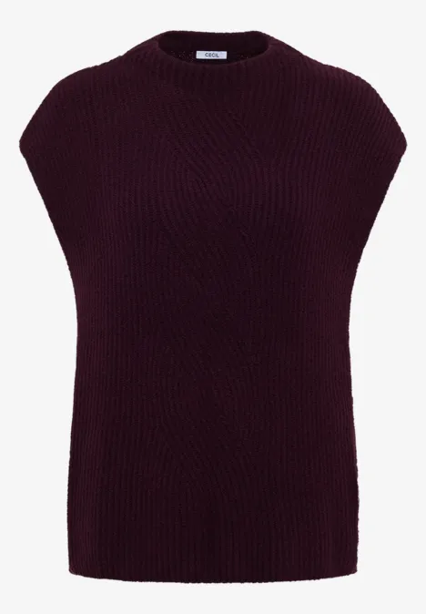 Pullunder mit Strickdetail eggplant red