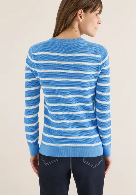 Gestreifter Pullover fountain blue