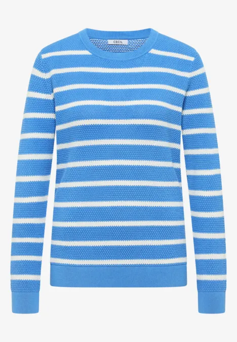 Gestreifter Pullover fountain blue
