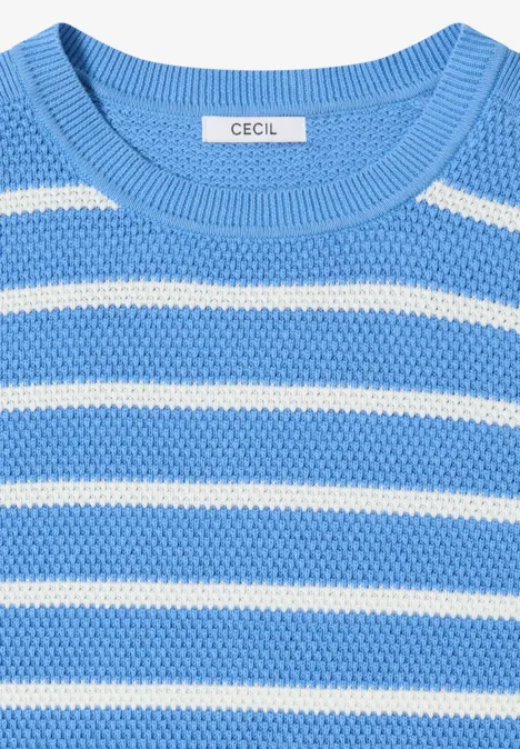 Gestreifter Pullover fountain blue