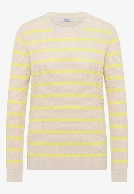 Gestreifter Pullover iced yellow