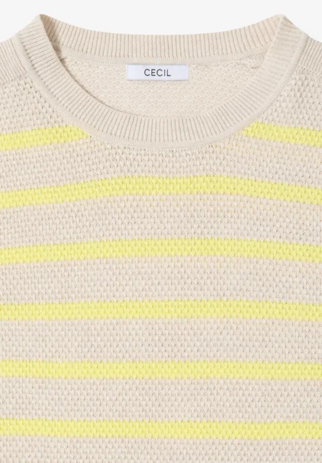 Gestreifter Pullover iced yellow