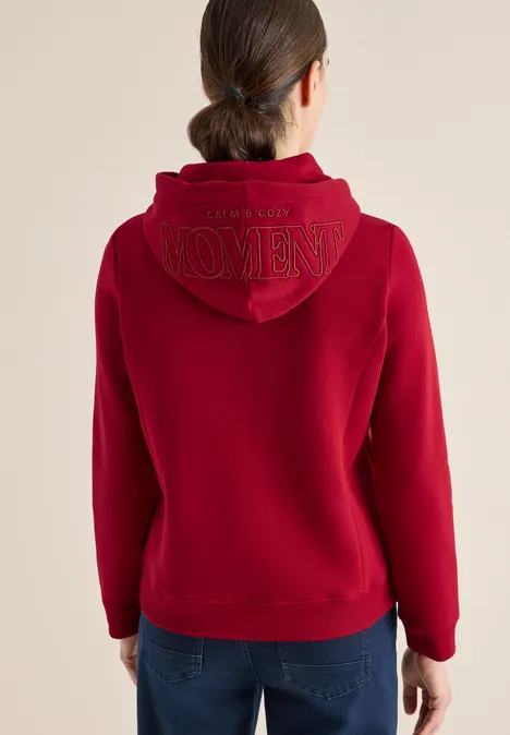 Hoodie mit Stickerei beaujolais red