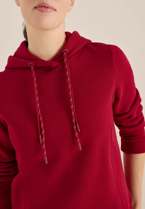 Hoodie mit Stickerei beaujolais red