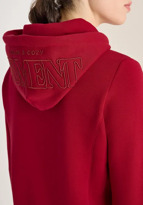 Hoodie mit Stickerei beaujolais red