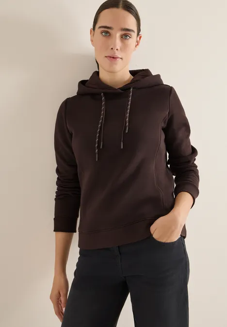 Hoodie mit Stickerei tartufo brown