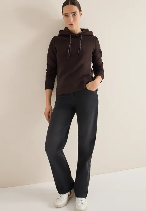 Hoodie mit Stickerei tartufo brown