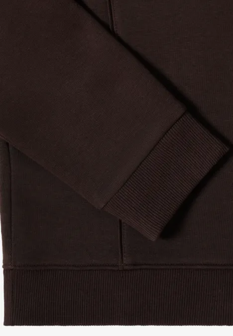 Hoodie mit Stickerei tartufo brown