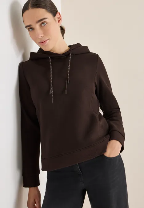 Hoodie mit Stickerei tartufo brown