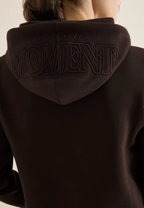 Hoodie mit Stickerei tartufo brown