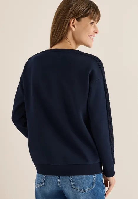 Sweater met kabeldetail urban dark blue
