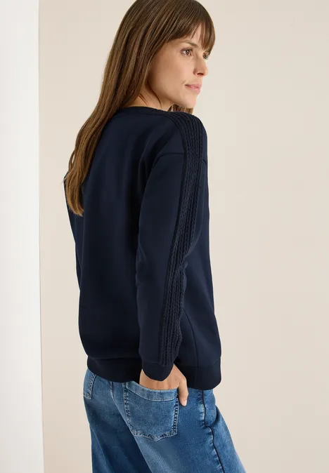 Sweater met kabeldetail urban dark blue