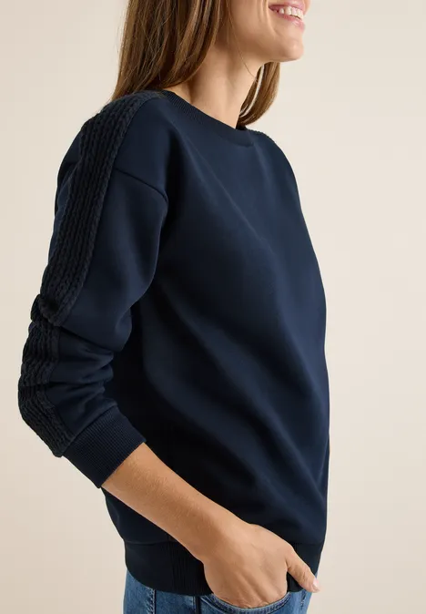 Sweater met kabeldetail urban dark blue