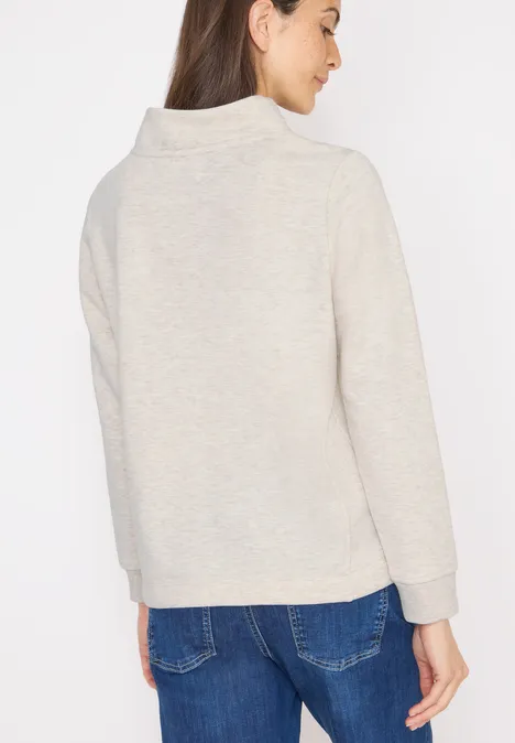 Pullover mit Embroidery oat milk beige melange