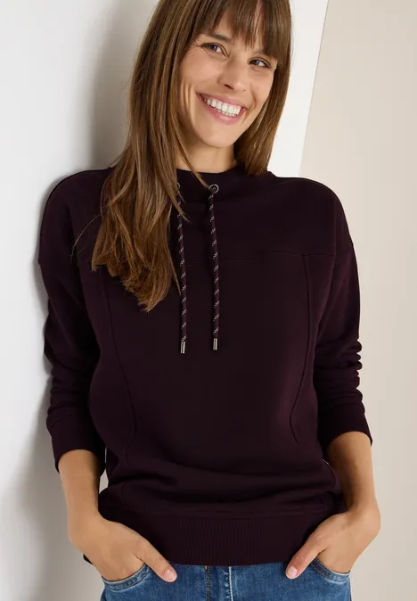 Funnelneck Sweatshirt eggplant red