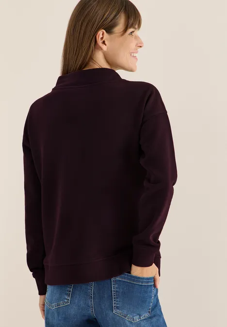 Funnelneck Sweatshirt eggplant red