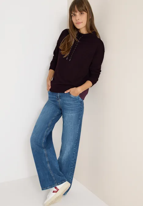 Funnelneck Sweatshirt eggplant red