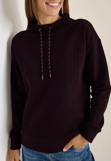 Funnelneck Sweatshirt eggplant red
