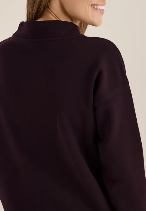 Funnelneck Sweatshirt eggplant red