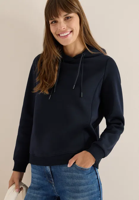Hoodie met borduursel urban dark blue