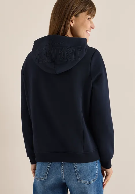 Hoodie met borduursel urban dark blue