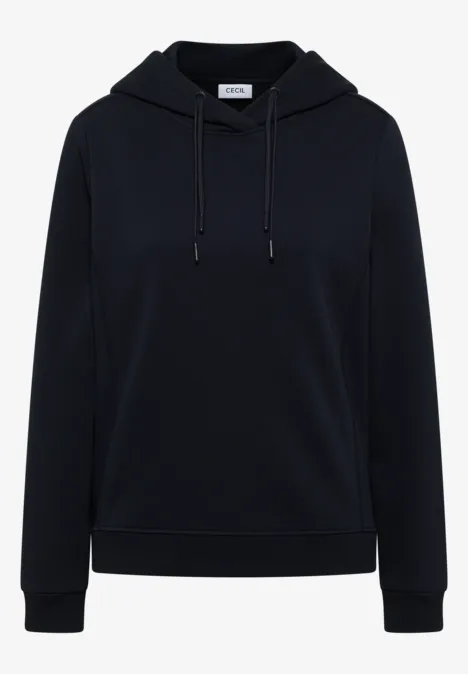 Hoodie met borduursel urban dark blue