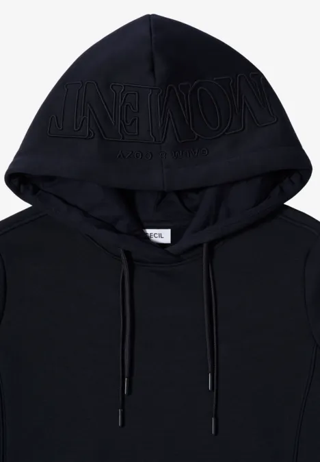 Hoodie met borduursel urban dark blue