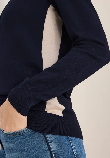 Feinstrick Hoodie urban dark blue