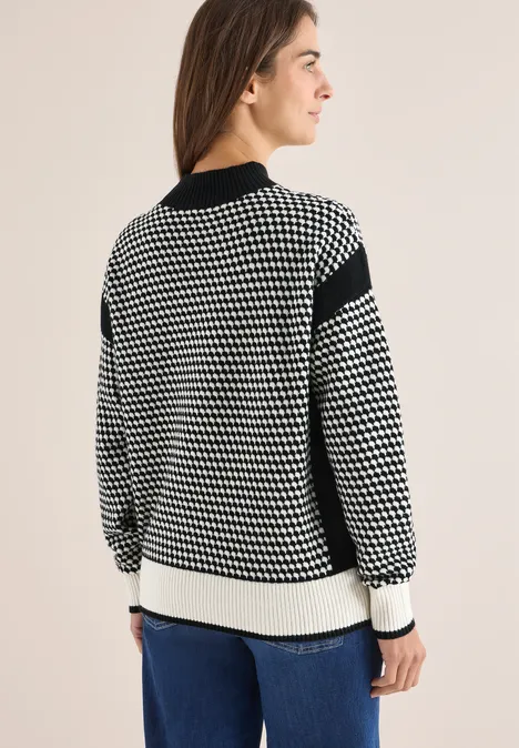 Trui met structuur Black