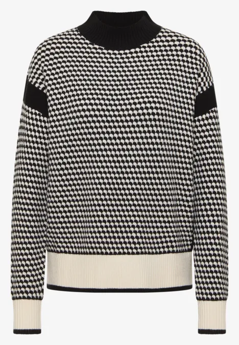 Struktur-Pullover Black