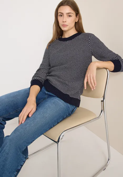 Strukturpullover urban dark blue
