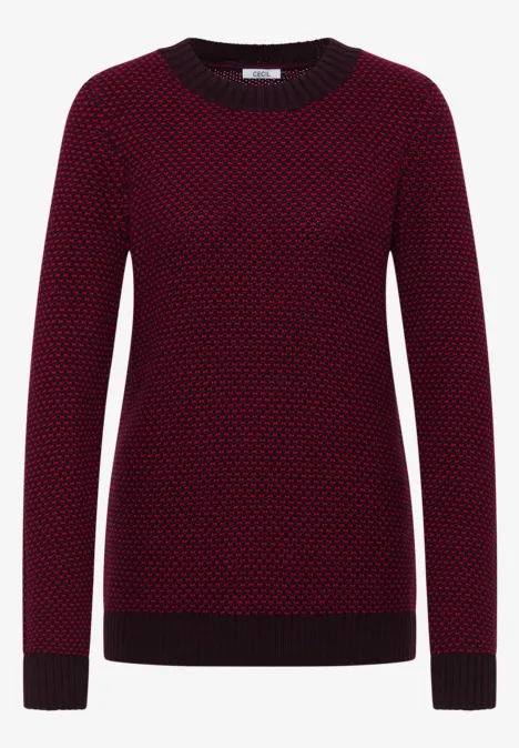 Strukturpullover eggplant red