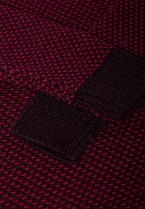 Strukturpullover eggplant red