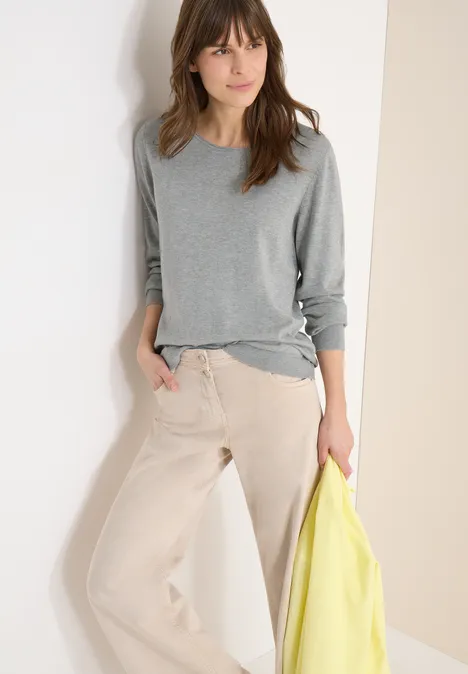 Pullover in Unifarbe mineral grey melange