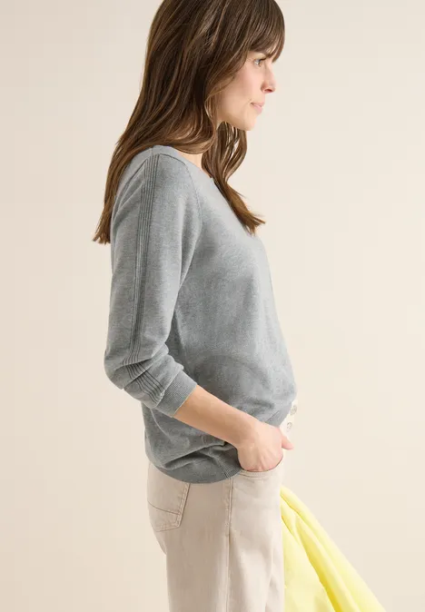 Pullover in Unifarbe mineral grey melange