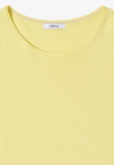 Trui in effen kleur iced yellow melange