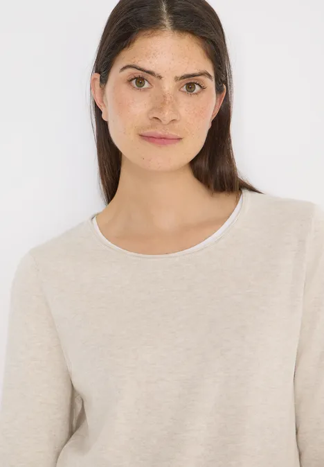 Sweter w jednolitym kolorze egg beige melange