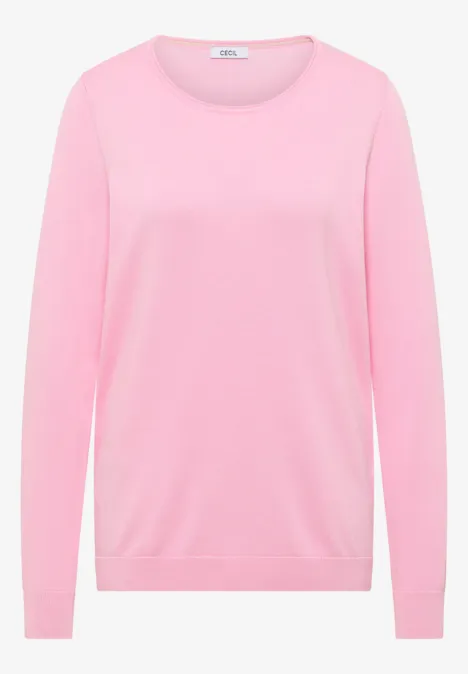 Trui in effen kleur flamingo rose