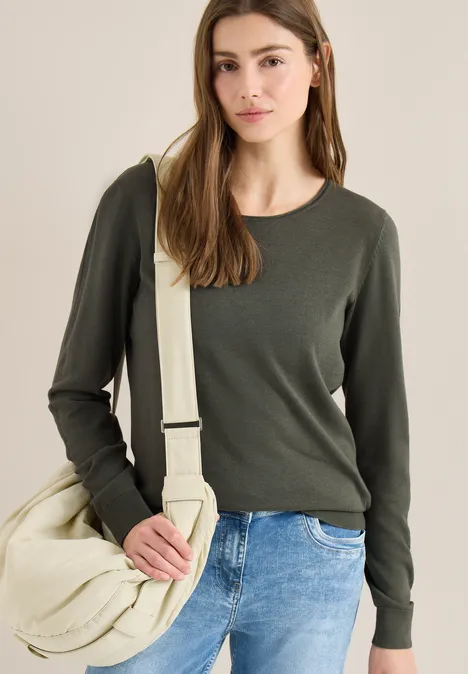 Trui in effen kleur khaki