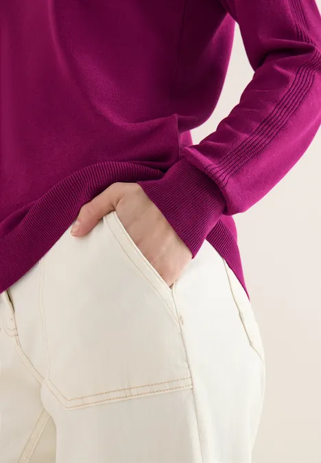 Pullover in Unifarbe magenta purple