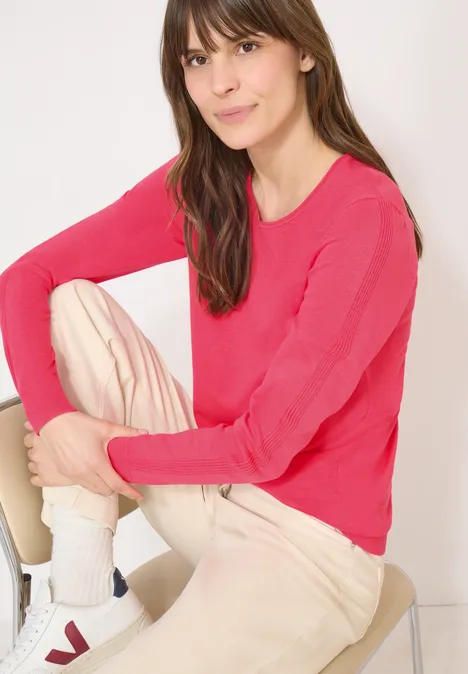 Pullover in Unifarbe geranium red