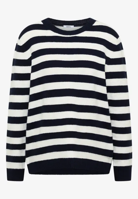 Gestreifter Melange Pullover urban dark blue Gestreifter Melange Pullover urban dark blue