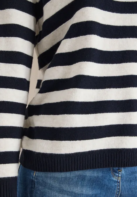 Gestreifter Melange Pullover urban dark blue Gestreifter Melange Pullover urban dark blue