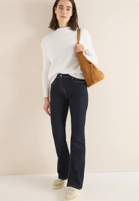 Two-Tone Federgarn Pullunder light greige