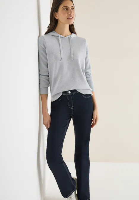 Jacquard Hoodie mit Glitzer luna grey melange