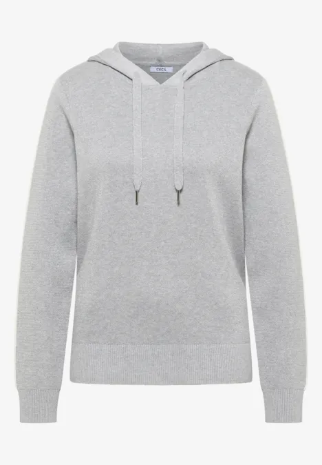 Jacquard Hoodie mit Glitzer luna grey melange