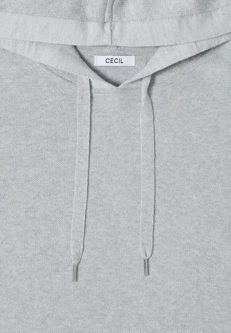 Jacquard Hoodie mit Glitzer luna grey melange