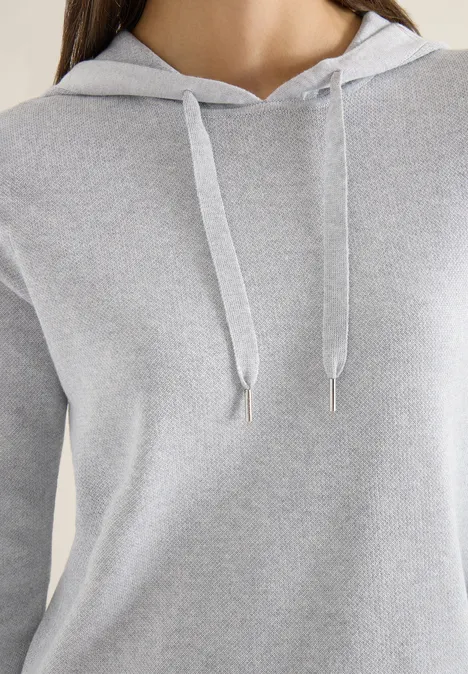 Jacquard Hoodie mit Glitzer luna grey melange